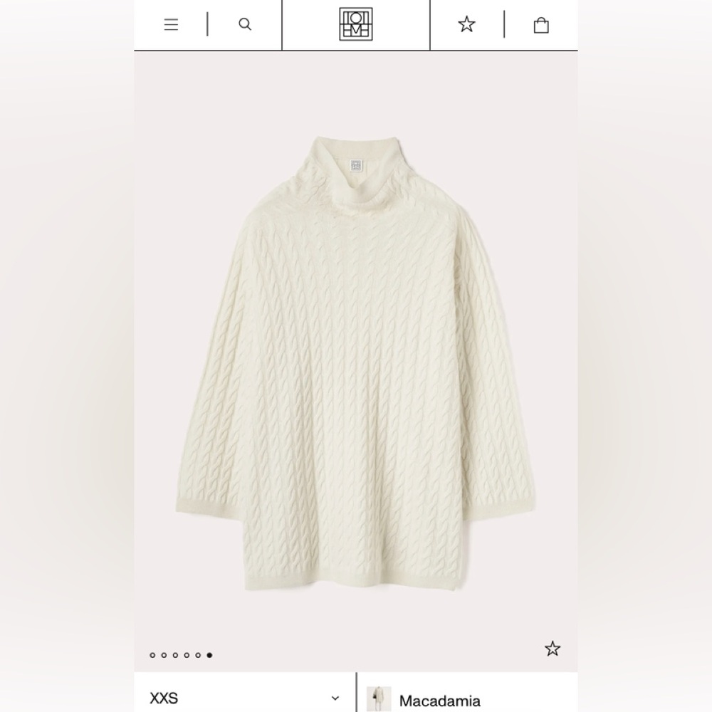 Toteme Long wool cashmere knit macadamia - Picture 3 of 4